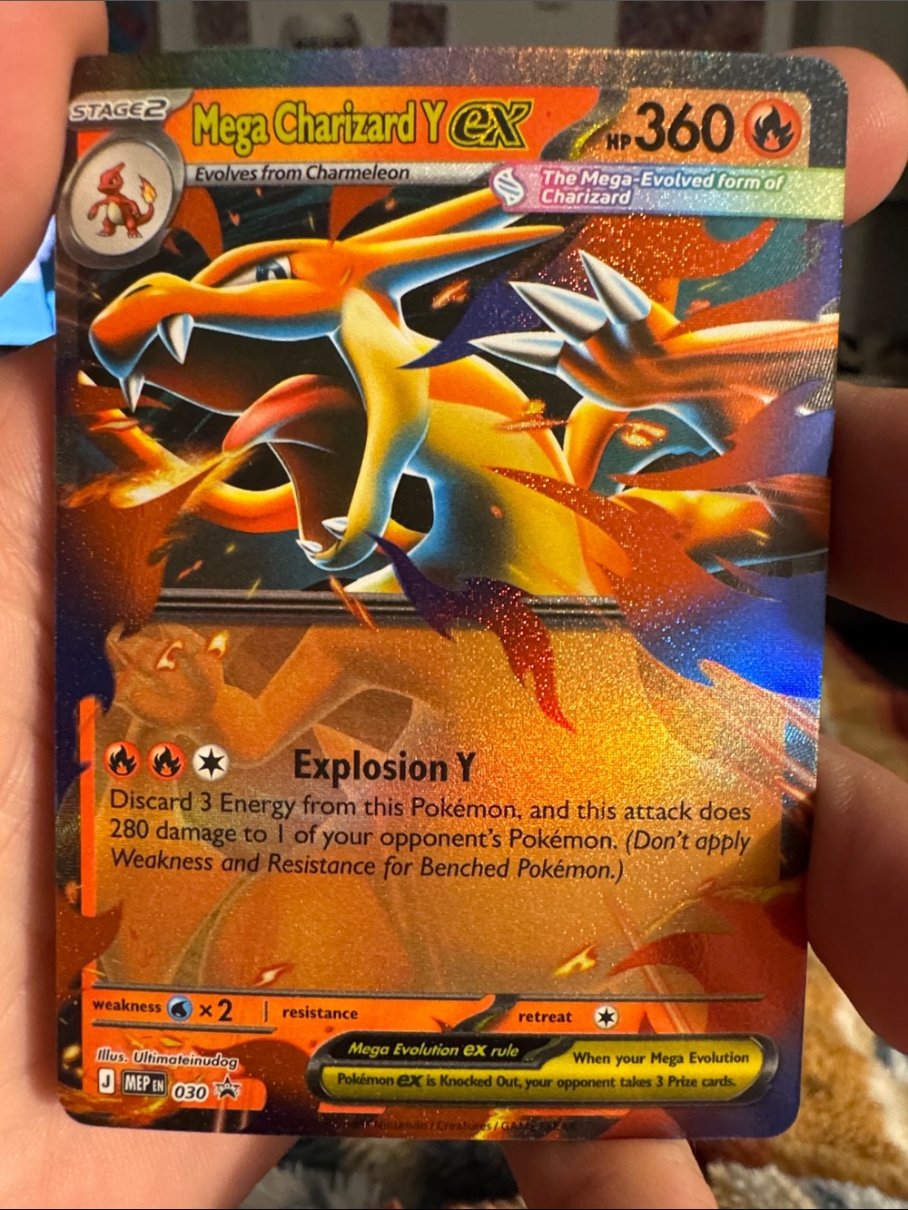 Pokemon Mega Charizard Y ex Holographic Orange Yellow Card